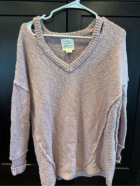between me & you Lavender V-Neck Knit Sweater